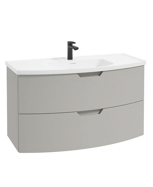 wall hung vanity unit with 2 drawers