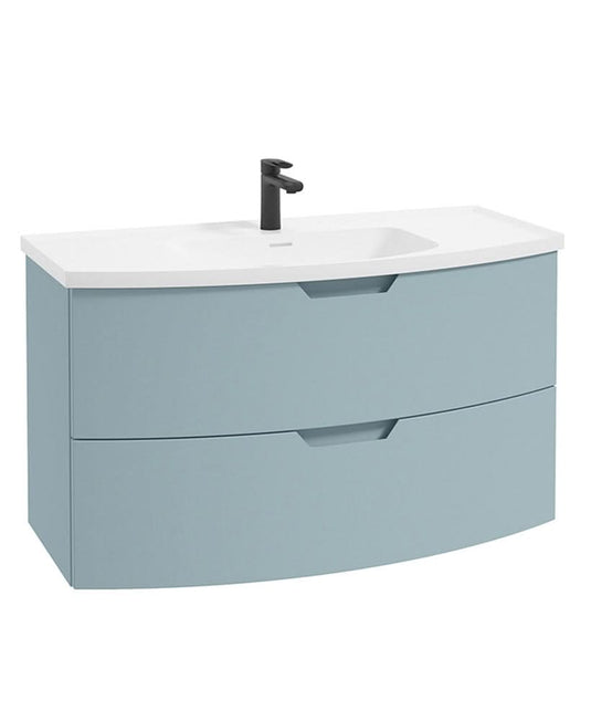 wall hung vanity unit with 2 drawers
