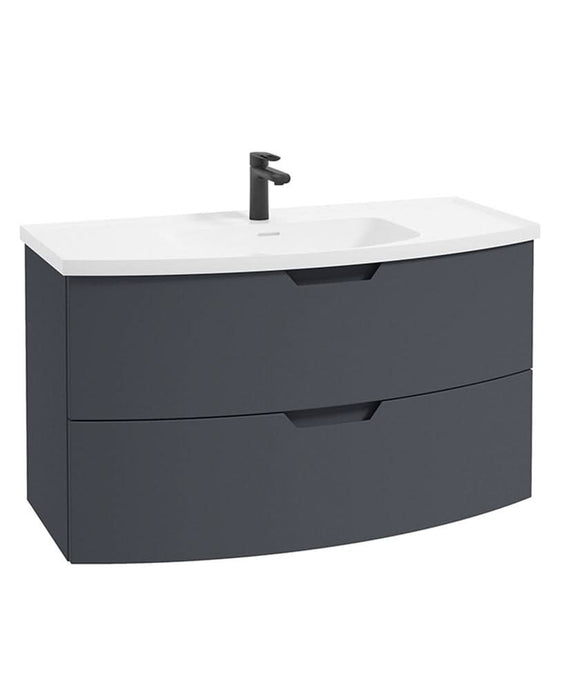 wall hung vanity unit with 2 drawers