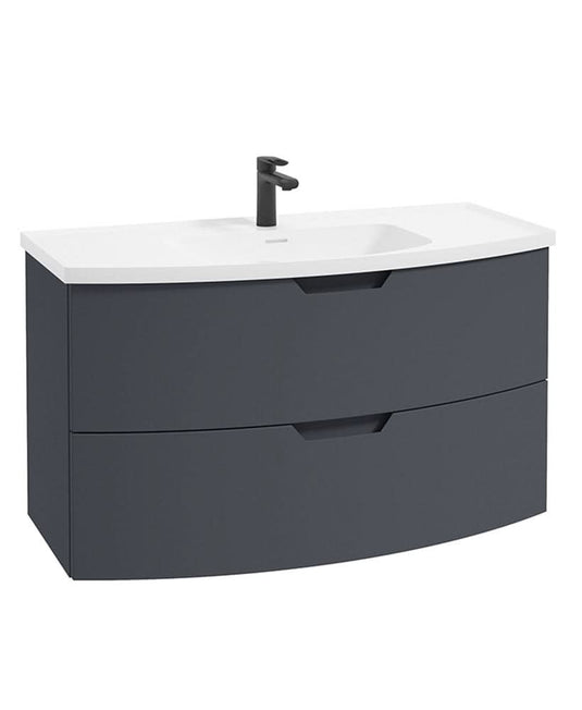 wall hung vanity unit with 2 drawers