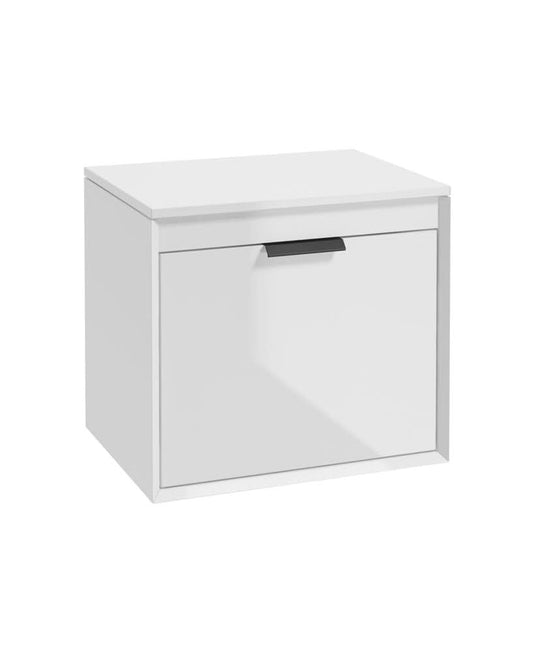 Sonas Fjord 60Cm Unit With Countertop Black Handle Gloss White | BFJ60CTWH