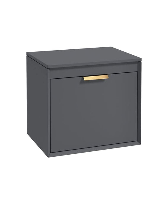 Sonas Fjord 60Cm Unit With Countertop Gold Handle Matt Midnight Grey | GFJ60CTMN