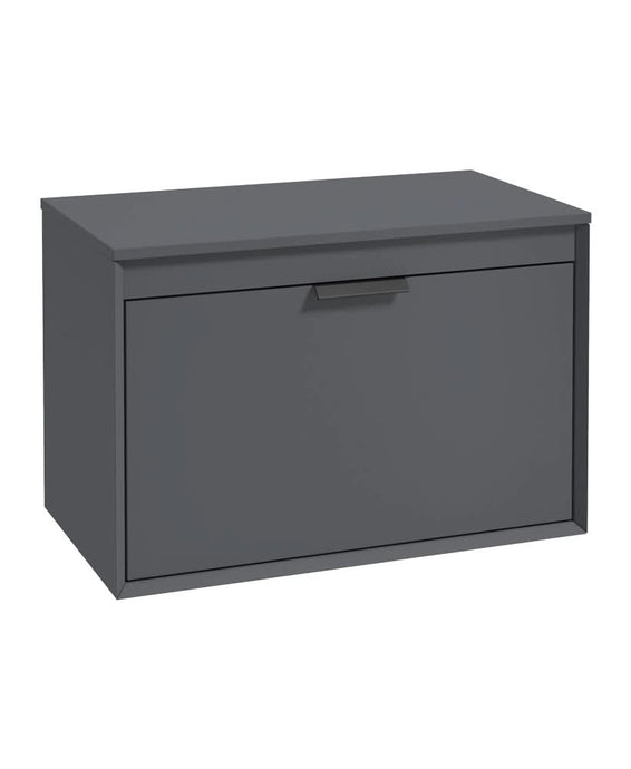 Sonas Fjord 80Cm Unit With Countertop Black Handle Matt Midnight Grey | BFJ80CTMN