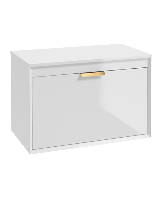 Sonas Fjord 80Cm Unit With Countertop Gold Handle Gloss White | GFJ80CTWH