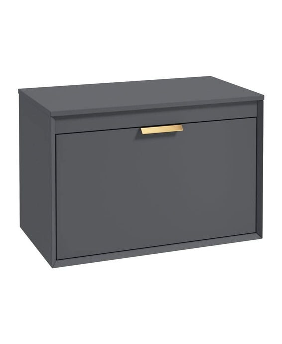 Sonas Fjord 80Cm Unit With Countertop Gold Handle Matt Midnight Grey | GFJ80CTMN