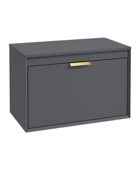 Sonas Fjord 80Cm Unit With Countertop Gold Handle Matt Midnight Grey | GFJ80CTMN