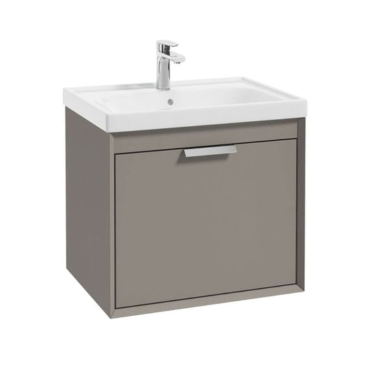 Sonas Fjord Khaki Matt  60Cm Wall Hung Vanity Unit-Brushed Chrome Handle | CFJ60KH