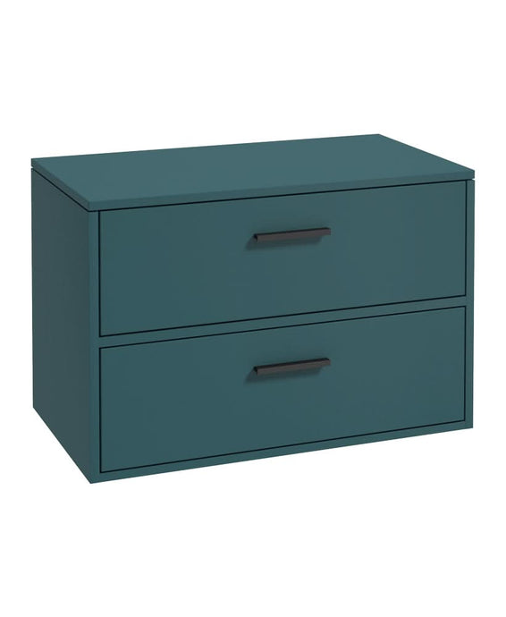 Sonas Finland 80Cm Unit With Countertop Black Handle Matt Ocean Blue | BFIN80CTOB