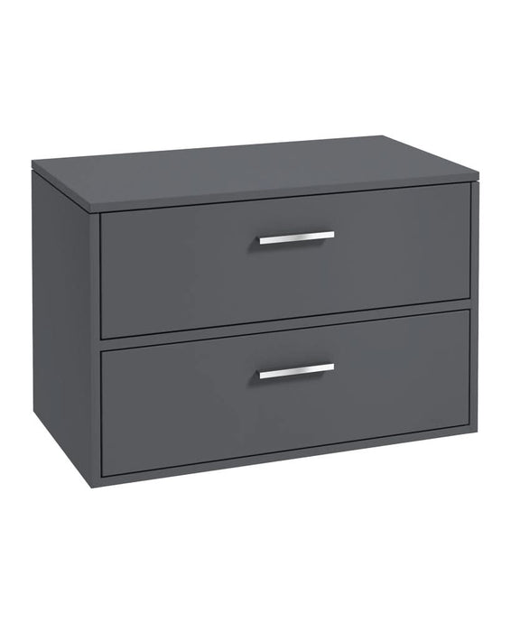 Sonas Finland 80Cm Unit With Countertop Chrome Handle Matt Midnight Grey | CFIN80CTMN