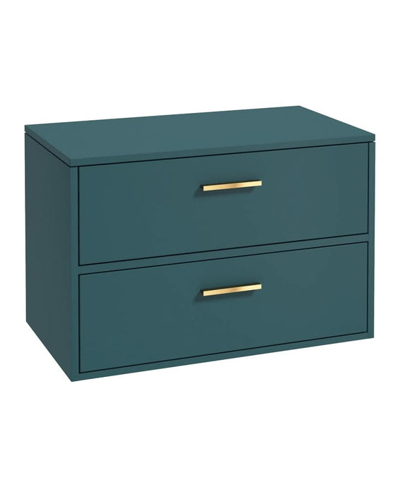 Sonas Finland 80Cm Unit With Countertop Gold Handle Matt Ocean Blue | GFIN80CTOB