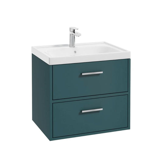 Sonas Finland Ocean Blue Matt 60Cm Wall Hung Vanity Unit - Brushed Chrome Handle | CFIN60OB