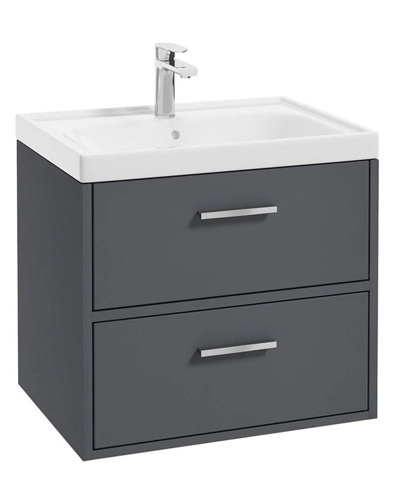 Sonas Finland Midnight Grey Matt 60Cm Wall Hung Vanity Unit - Brushed Chrome Handle | CFIN60MN