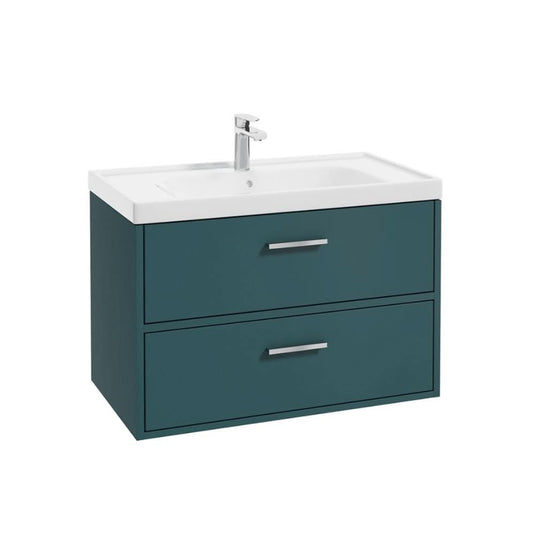 Sonas Finland Ocean Blue Matt 80Cm Wall Hung Vanity Unit - Brushed Chrome Handle | CFIN80OB