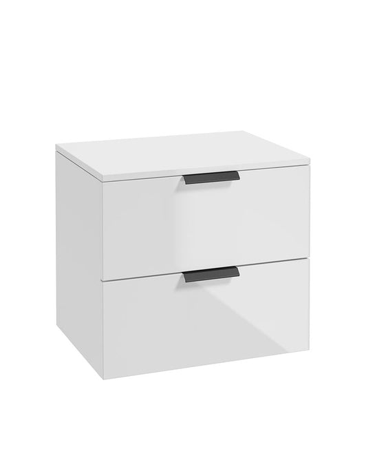 Sonas Stockholm 60Cm Unit With Countertop Black Handle Gloss White | BWST60CTWH