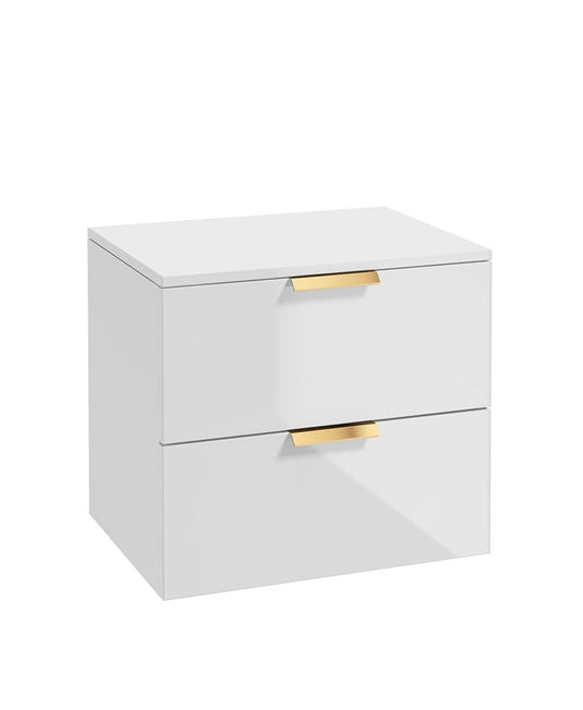Sonas Stockholm 60Cm Unit With Countertop Gold Handle Gloss White | GWST60CTWH