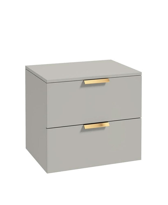 Sonas Stockholm 60Cm Unit With Countertop Gold Handle Matt Arctic Grey | GWST60CTAG