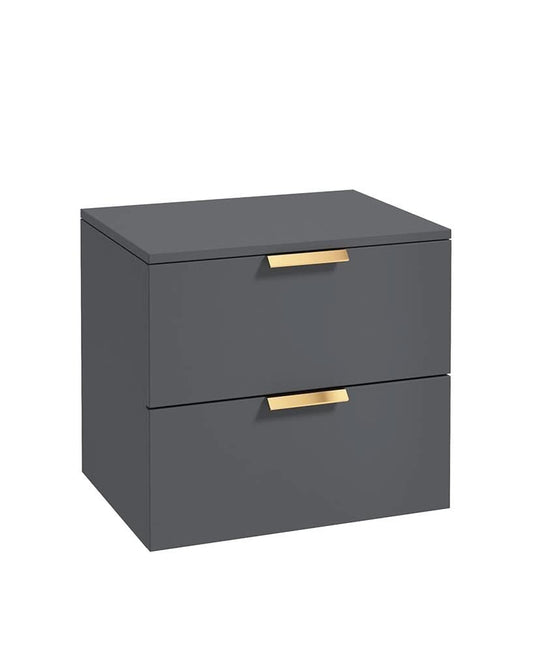 Sonas Stockholm 60Cm Unit With Countertop Gold Handle Matt Midnight Grey | GWST60CTMN