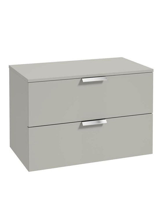 Sonas Stockholm 80Cm Unit With Countertop Chrome Handle Matt Arctic Grey | CWST80CTAG