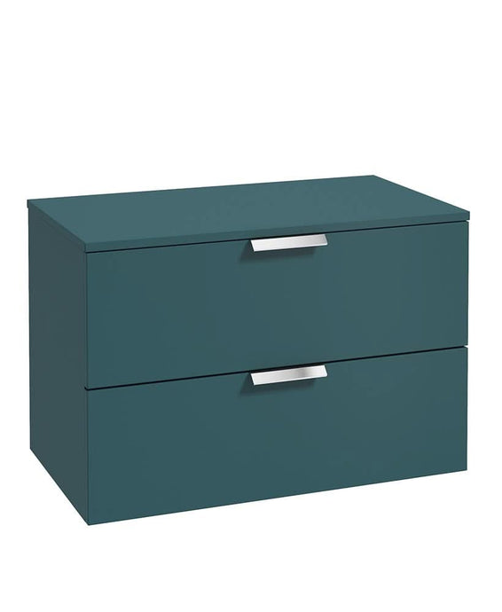 Sonas Stockholm 80Cm Unit With Countertop Chrome Handle Matt Ocean Blue | CWST80CTOB