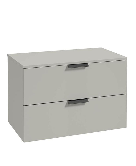 Sonas Stockholm 80Cm Unit With Countertop Black Handle Matt Arctic Grey | BWST80CTAG