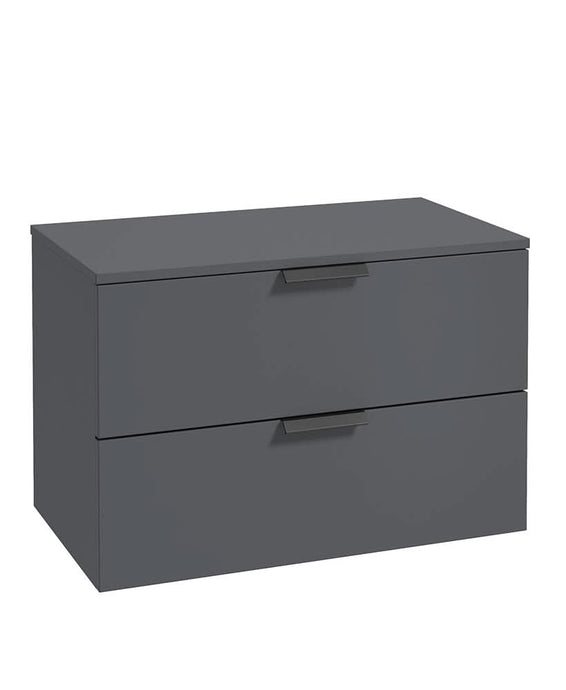 Sonas Stockholm 80Cm Unit With Countertop Black Handle Matt Midnight Grey | BWST80CTMN