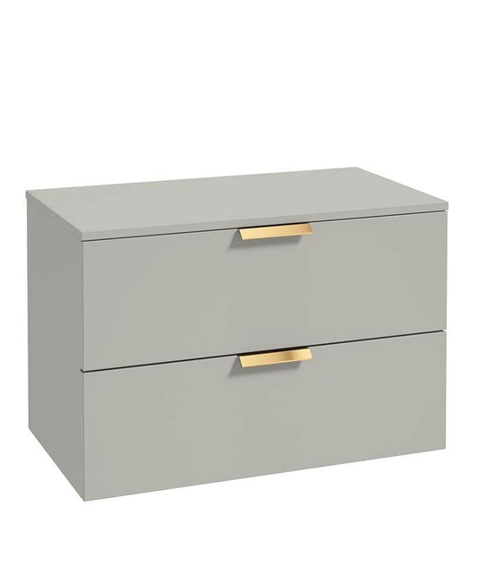 Sonas Stockholm 80Cm Unit With Countertop Gold Handle Matt Arctic Grey | GWST80CTAG