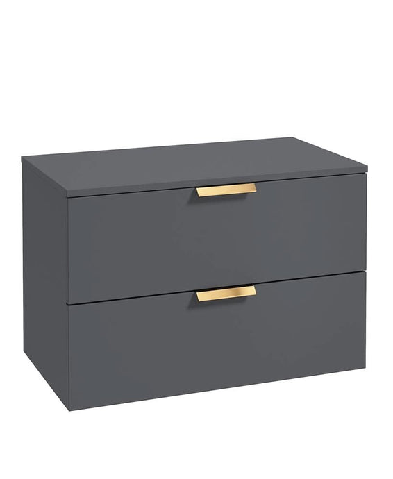 Sonas Stockholm 80Cm Unit With Countertop Gold Handle Matt Midnight Grey | GWST80CTMN