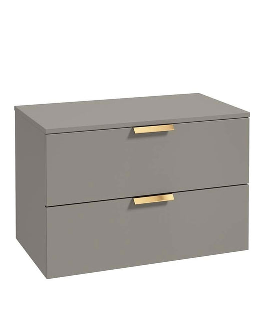 Sonas Stockholm 80Cm Unit With Countertop Gold Handle Matt Khaki | GWST80CTKH