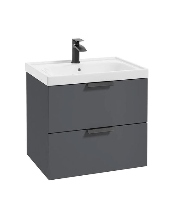 wall hung vanity unit with 2 drawers