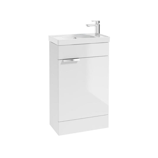 Sonas Stockholm 50Cm Floor Standing Cloakroom Unit Chrome Handle Gloss White | CFST50CRWH