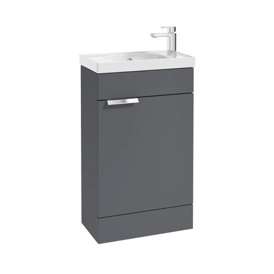 Sonas Stockholm 50Cm Floor Standing Cloakroom Unit Chrome Handle Matt Midnight Grey | CFST50CRMN