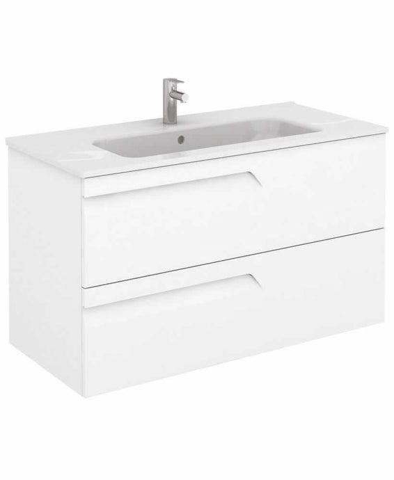 Sonas Brava 100 White Vanity Unit &Slim Basin | SLMBR1002DWH