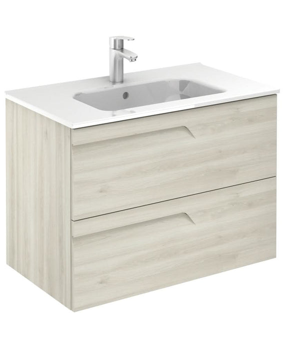 Sonas Brava Nature White 80 Vanity Unit & Slim Basin | SLMBR802DNWH