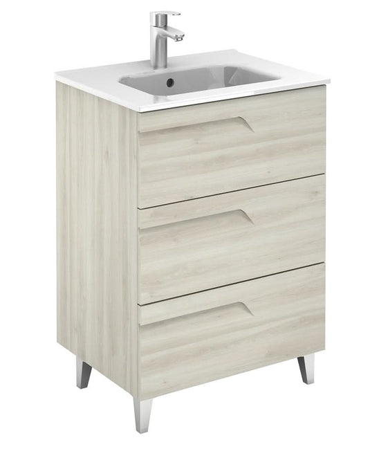 Sonas Brava Nature White 3 Drawer 60Cm Vanity Unit | SLFBNWH3DR60