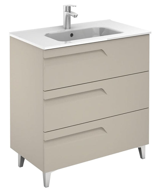 Sonas Brava Smokey Matt 3 Drawer 80Cm Vanity Unit | SLFBSMG3DR80