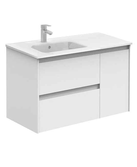 Sonas Dijon 90CM Gloss White Vanity Unit | SLMDJ902DWH