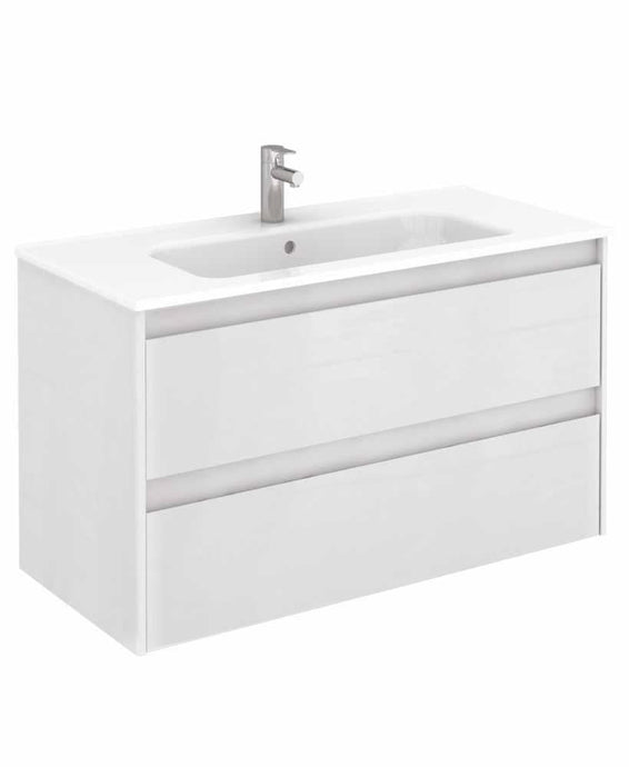 Sonas Dijon Gloss White 100Cm Vanity Unit | SLMDJ1002DWH