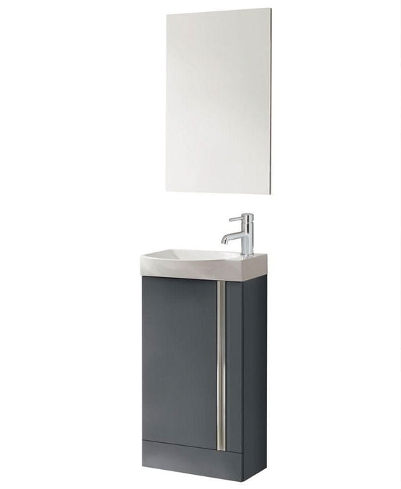 Sonas Prague Gloss Grey 45Cm Floor Standing Vanity Unit | 123428