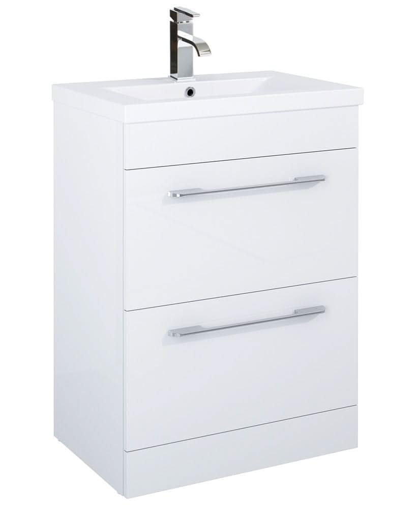 Sonas Gloss White 60Cm 2 Drawer Vanity Unit | Cork, Ireland - Toss Bryan