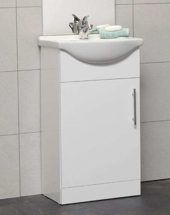 white vanity unit