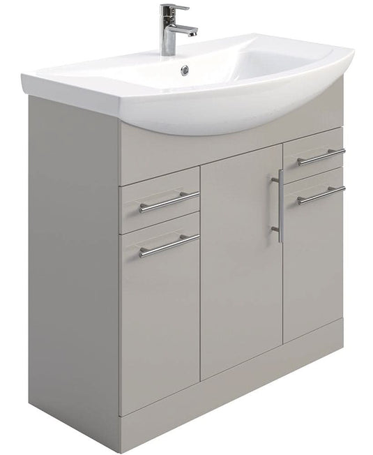 Sonas Belmont Gloss Light Grey 85Cm Vanity Unit | ELTBEL85LG