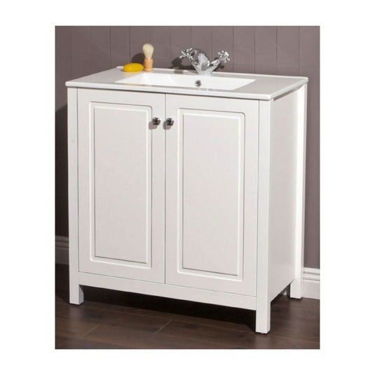 Sonas Kingston Chalk White 80 Vanity Unit & Slim Basin | KIN80WHTOL