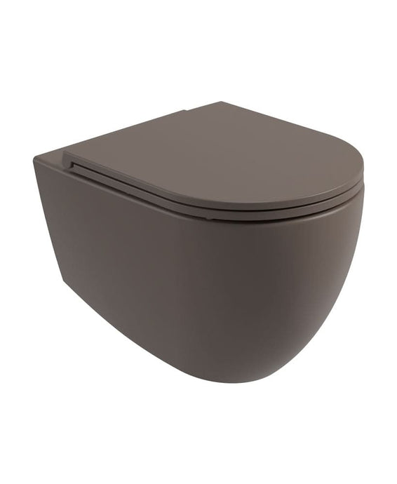 Sonas Avanti Wall Hung Rimless Wc & Seat - Ground Mocha | AWHWCGM