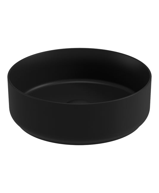 Sonas Avanti Round 36Cm Vessel Basin With Ceramic Click Clack Waste - Carbon Black | ARVBCB