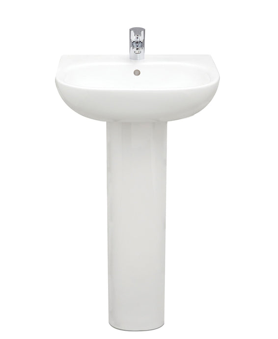 Sonas Sigma 45Cm Washbasin 1Th & Full Pedestal | SIGBFP45