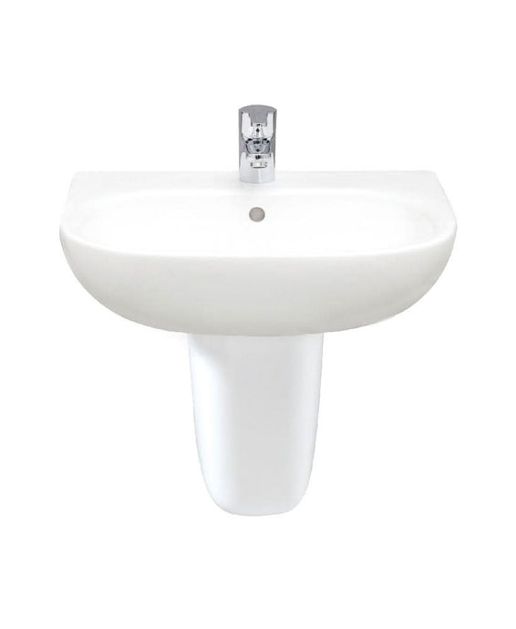 Sonas Sigma 55Cm Washbasin 1Th & Semi Pedestal | SIGBSP55