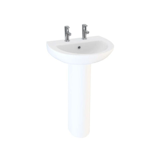 Sonas Strata 45Cm Basin & Full Pedestal 2Th | PB007P