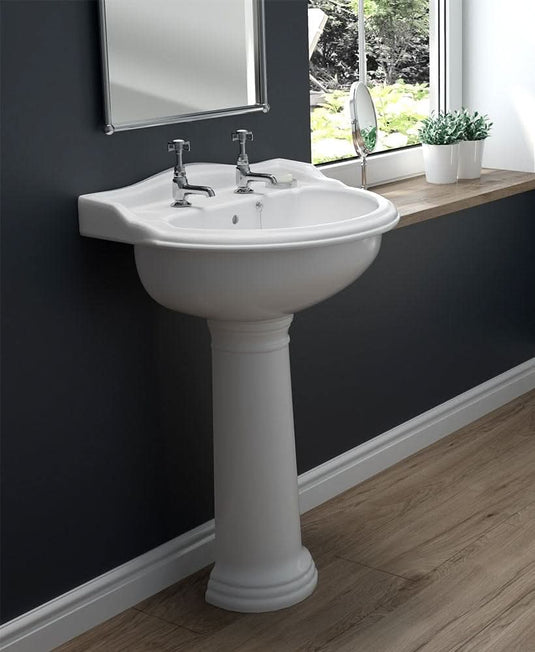 basin with full pedestal