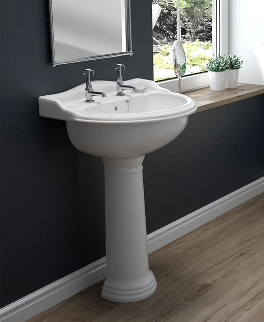 Sonas Cambridge 50Cm 2Th Basin & Full Pedestal | CAM0205