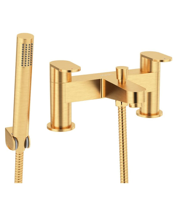 shower mixer in brushed gold
